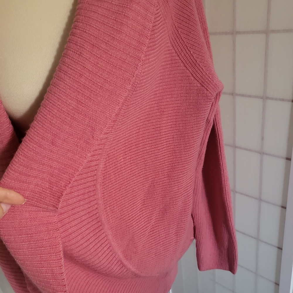 TALBOTS Wool Pink Open Cardigan Sweater New XL - Picture 7 of 9